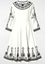 Las Vegas Raiders Bohemian Floral Border Game‑Day Midi Dress