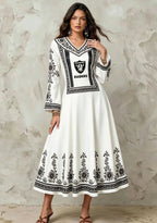 Las Vegas Raiders Bohemian Floral Border Game‑Day Midi Dress