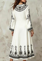 Las Vegas Raiders Bohemian Floral Border Game‑Day Midi Dress