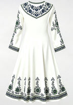 Seattle Seahawks Ethnic Green Floral Game‑Day Midi Dress