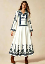 Seattle Seahawks Ethnic Green Floral Game‑Day Midi Dress