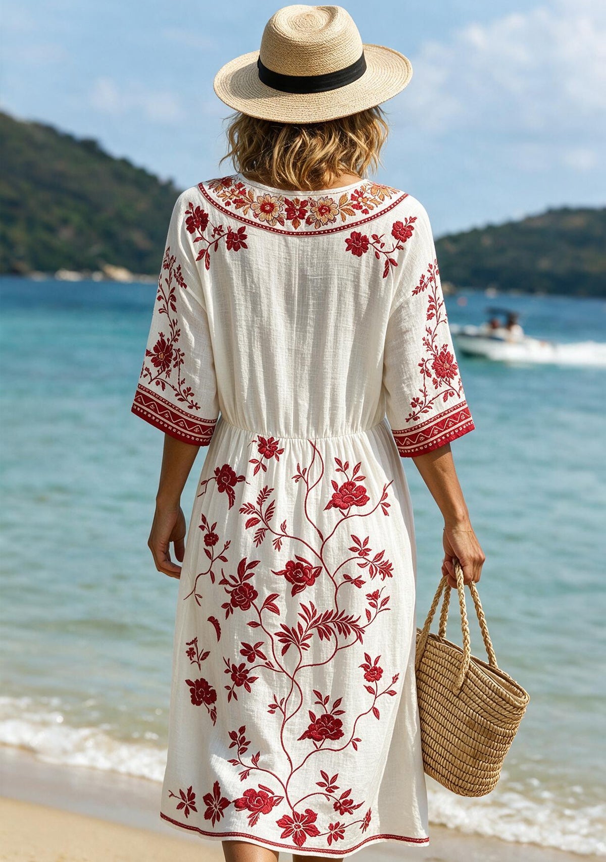 San Francisco 49ers Boho Floral Beach Maxi Dress