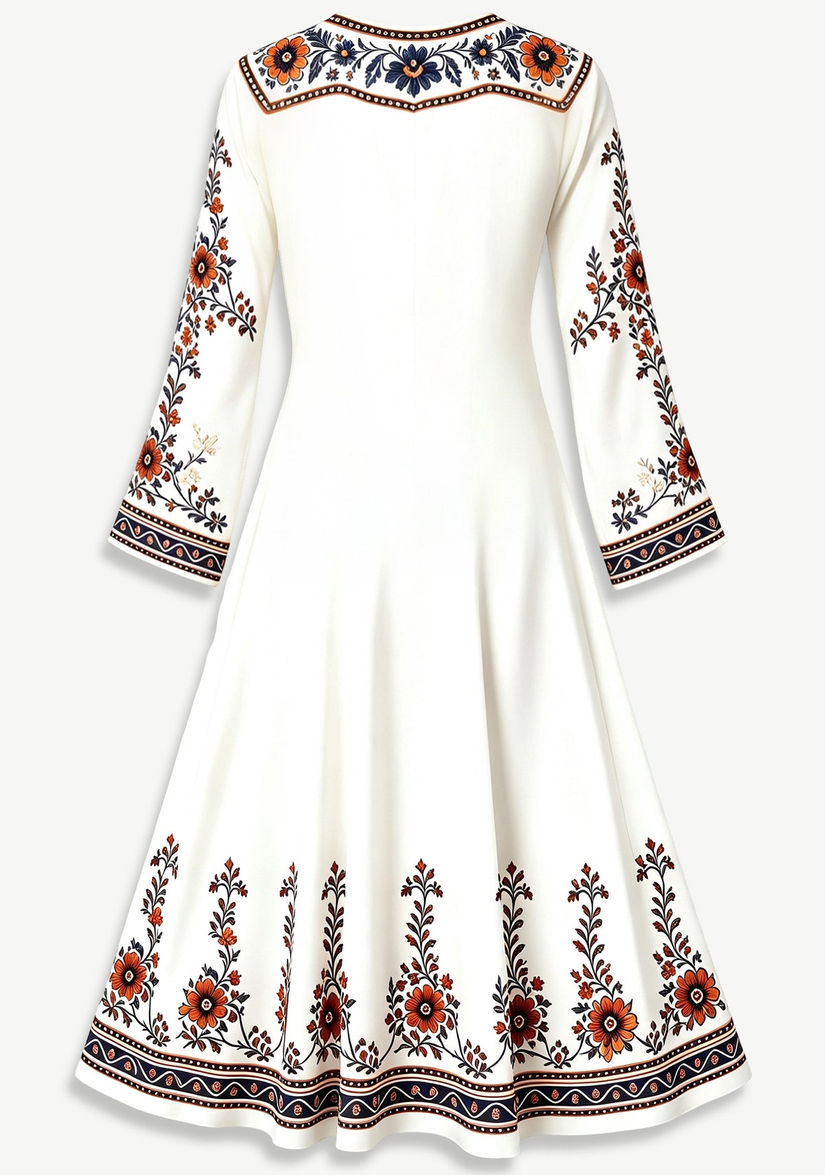 Chicago Bears Floral Ornate Print Game‑Day Midi Dress