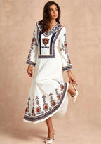 Chicago Bears Floral Ornate Print Game‑Day Midi Dress