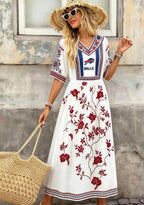 Buffalo Bills Boho Floral Vine Maxi Dress