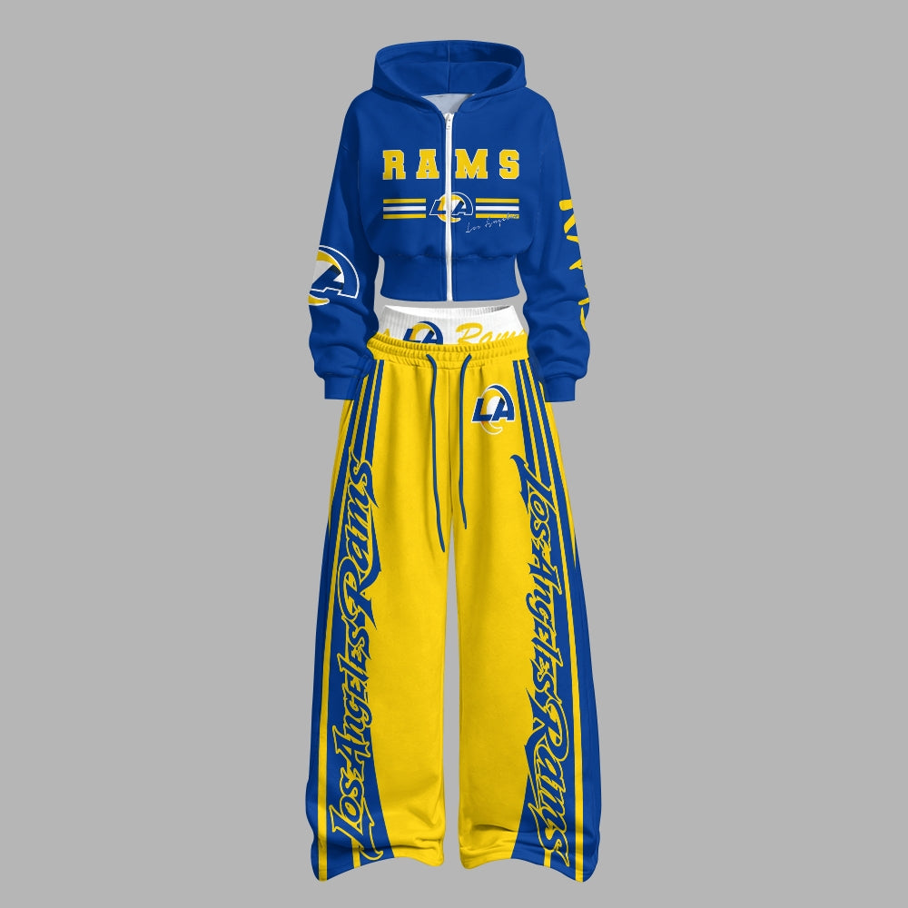 Los Angeles Rams Zip-up hooded jacket and elastic-waist pants set