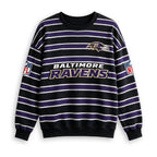 Men's Baltimore Ravens Striped NFL Crew Neck Sweatshirt