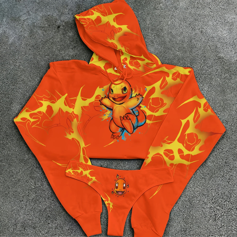 Pokémon Women's Cropped Hoodie & Thong Sets
