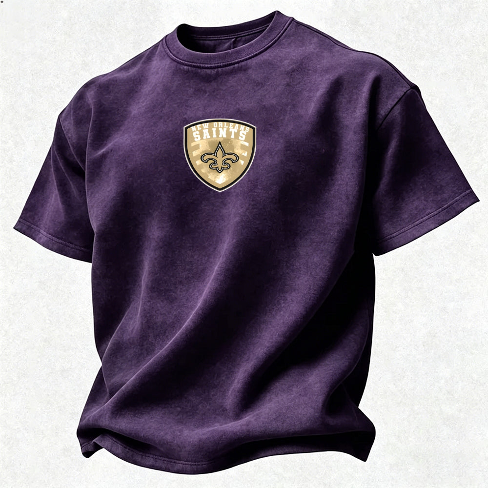 New Orleans Saints Printed Unisex 100% Pure Cotton Washed T-Shirt