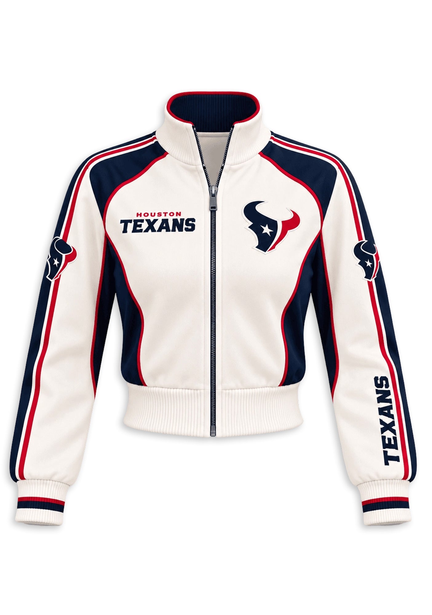 Women's Houston Texans Cropped Zip Up Track Jacket Secondary image