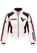 Women's Houston Texans Cropped Zip Up Track Jacket