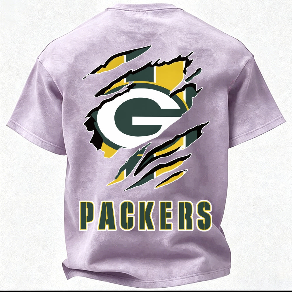 Green Bay Packers Printed Unisex 100% Pure Cotton Washed T-Shirt