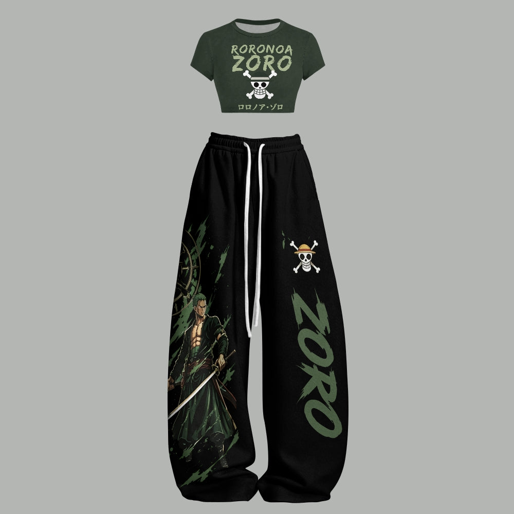 Women T-Shirt  & Elasticated Trousers Two-Piece Set 2605009666