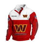 Washington Commanders Custom Button Mock Neck Sweatshirt