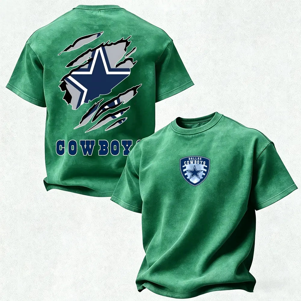 Dallas Cowboys Printed Unisex 100% Pure Cotton Washed T-Shirt