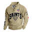 New Orleans Saints Custom Button Mock Neck Sweatshirt