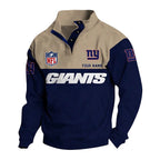 Men's New York Giants Button Mock Neck Sweatshirt