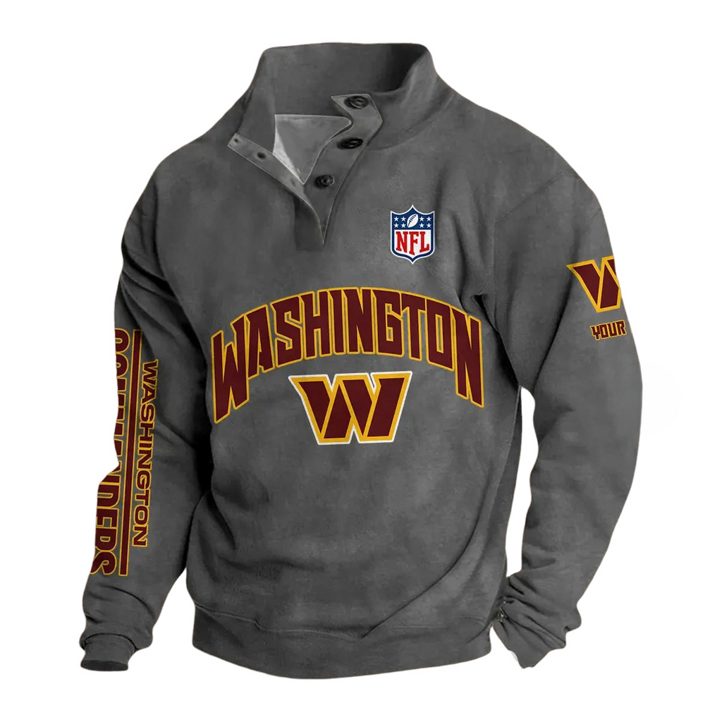 Vintage Washington Commanders Button Mock Neck Sweatshirt