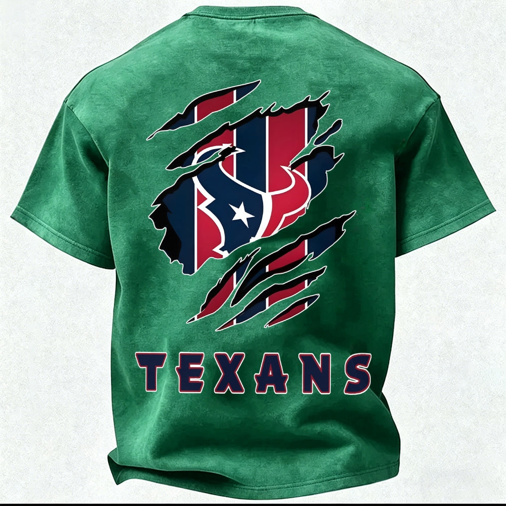Houston Texans Printed Unisex 100% Pure Cotton Washed T-Shirt