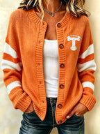 Women'S Casual Football Plant Knitted Cardigan Top