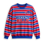 Men's Buffalo Bills Striped NFL Crew Neck Sweatshirt