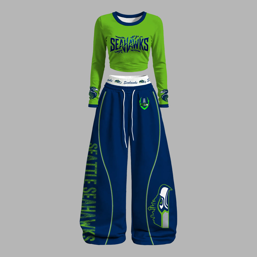 "Seattle Seahawks" Long-sleeved double-layer stretch pants set