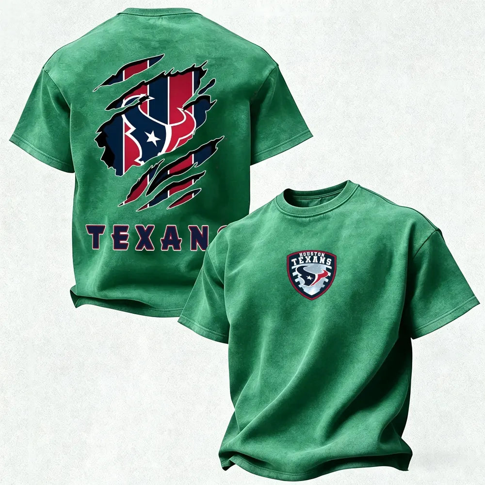 Houston Texans Printed Unisex 100% Pure Cotton Washed T-Shirt