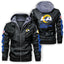 Los Angeles Rams New Logo PU Faux Leather Hooded Jacket