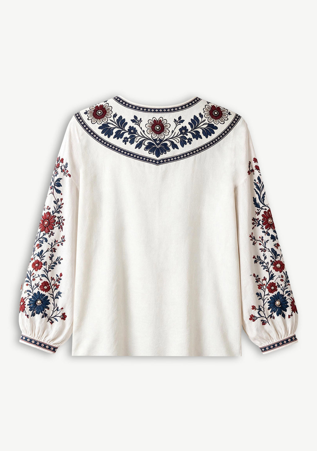 Houston Texans Bohemian Floral Printed V-Neck Long Sleeve Shirt