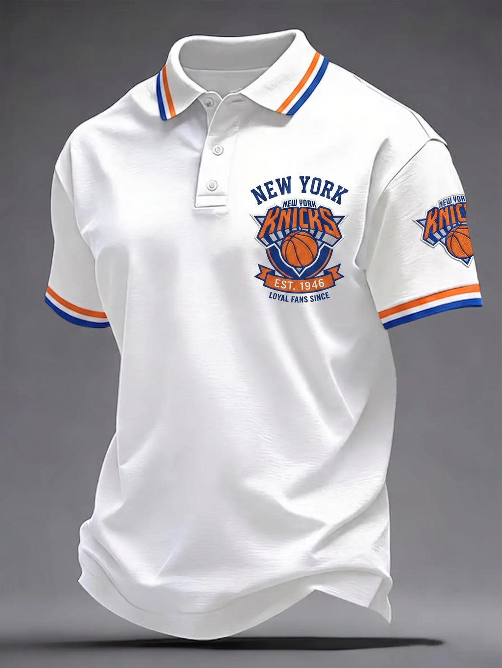 Men's New York Knicks Basketball Team Fan Polo Shirt
