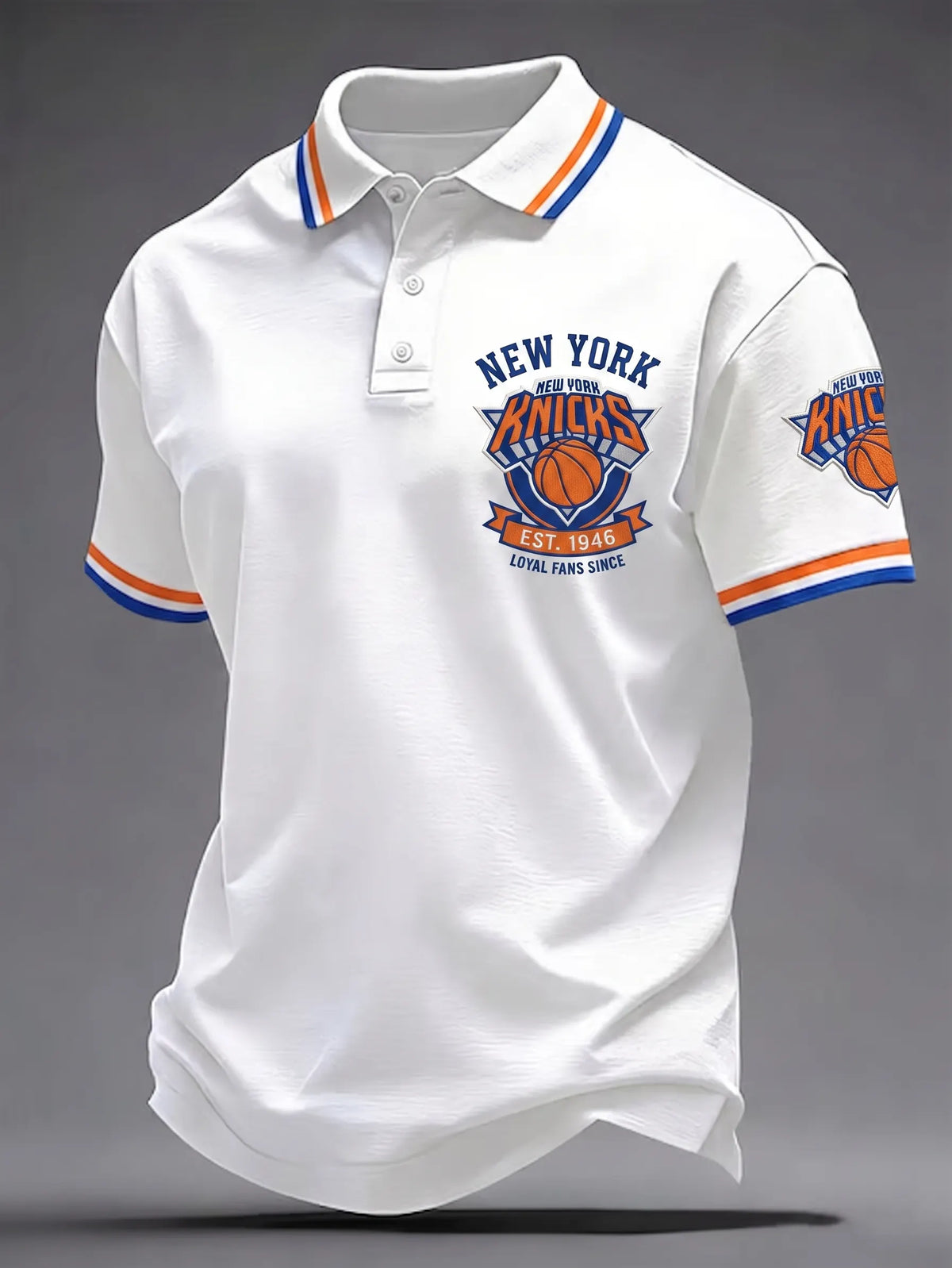 Men's New York Knicks Basketball Team Fan Polo Shirt