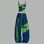 Seattle Seahawks Top & Elasticated Trousers Two-Piece Set | NFL
