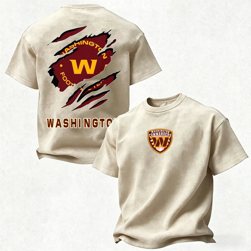 Washington Commanders Printed Unisex 100% Pure Cotton Washed T-Shirt