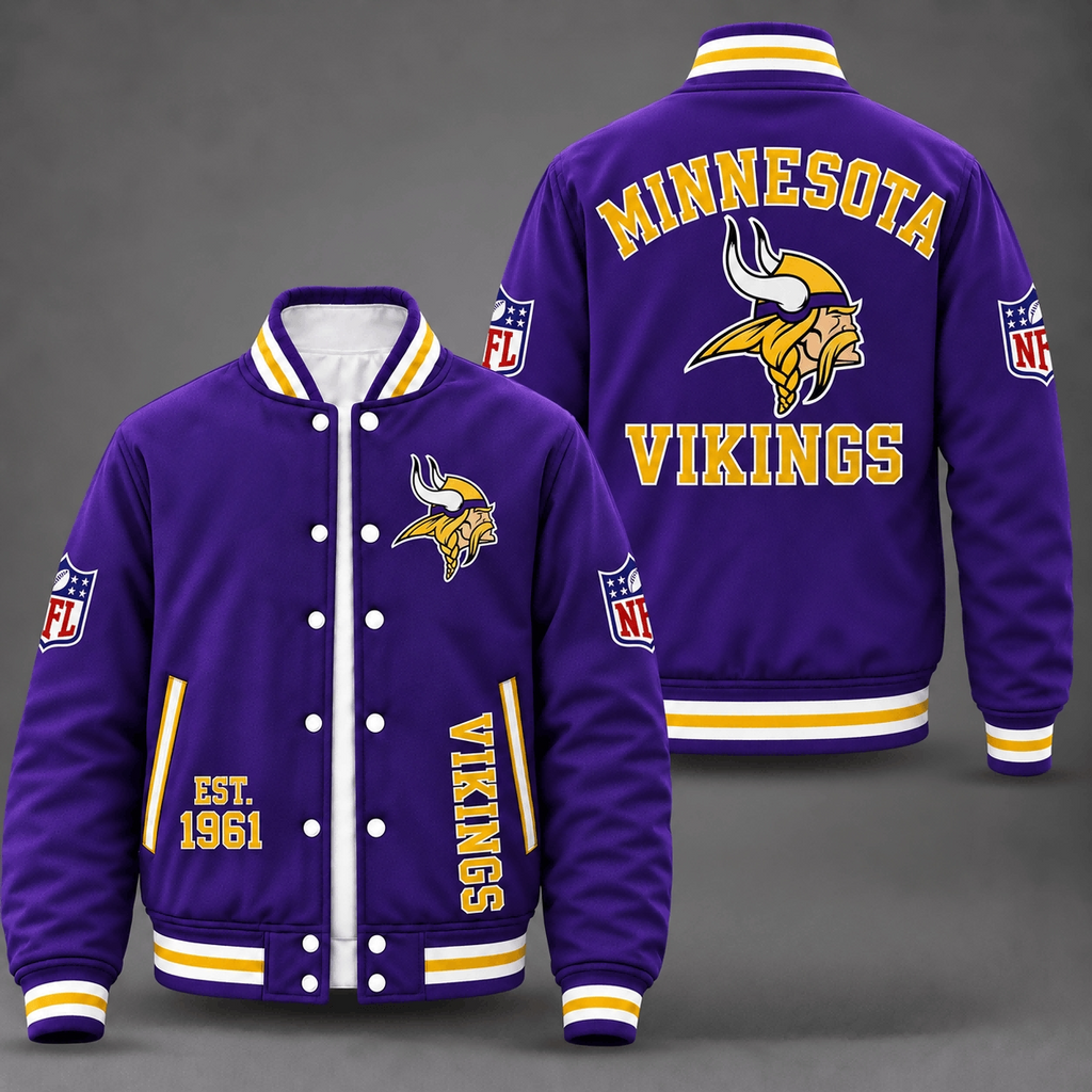 Unisex Minnesota Vikings Purple Varsity Jacket