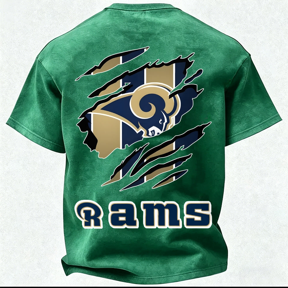 Los Angeles Rams Printed Unisex 100% Pure Cotton Washed T-Shirt