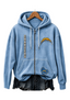 Los Angeles Chargers Women Heart Football Graphic Zip Up Hoodie