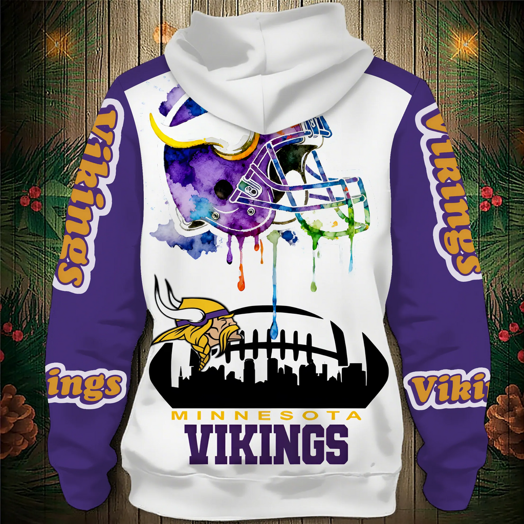 Minnesota Vikings 2026 New 3D Graphic Hoodie