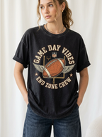 Women's Football Game Day Vibes Winged Ball Printed T-Shirt
