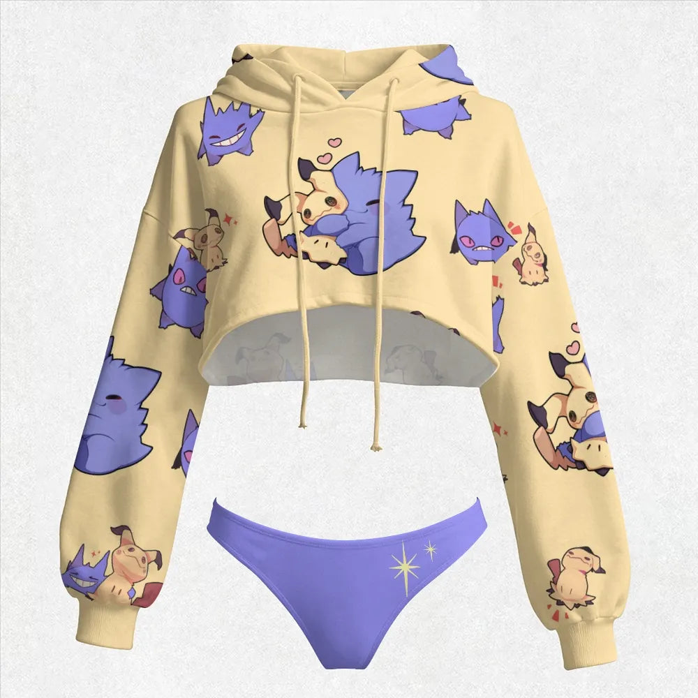Pokémon Women's Cropped Hoodie & Thong Sets