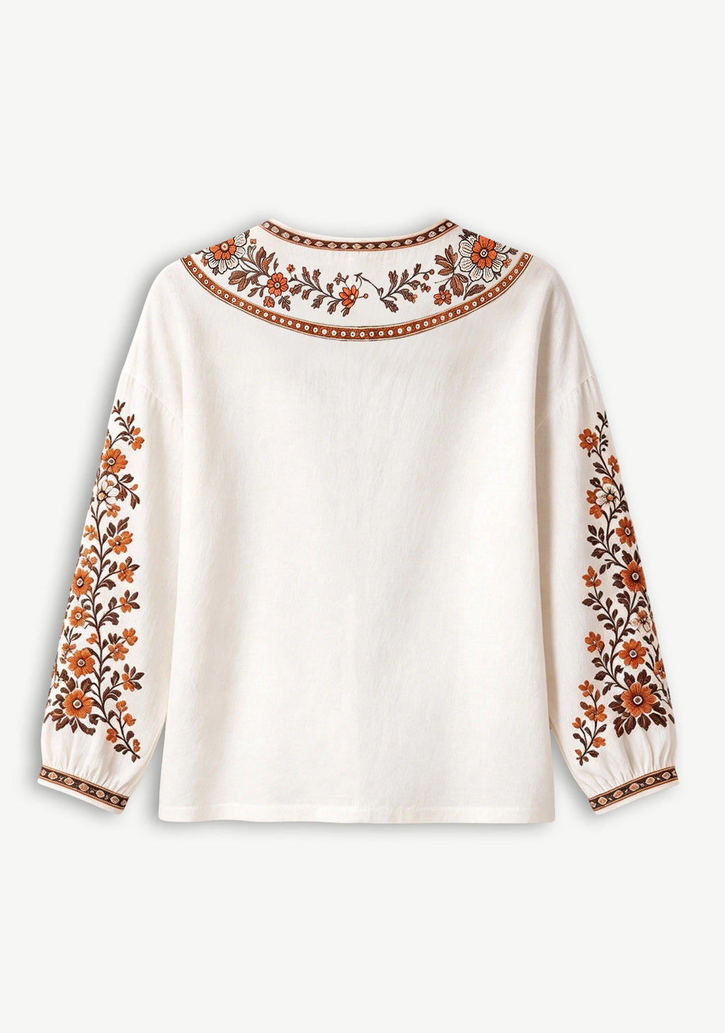 Cleveland Browns Bohemian Floral Printed V-Neck Long Sleeve Shirt