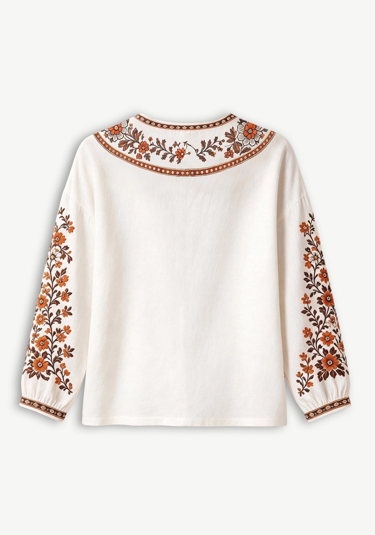 Cleveland Browns Bohemian Floral Printed V-Neck Long Sleeve Shirt