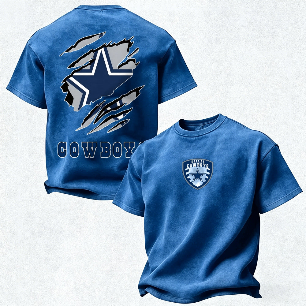 Dallas Cowboys Printed Unisex 100% Pure Cotton Washed T-Shirt