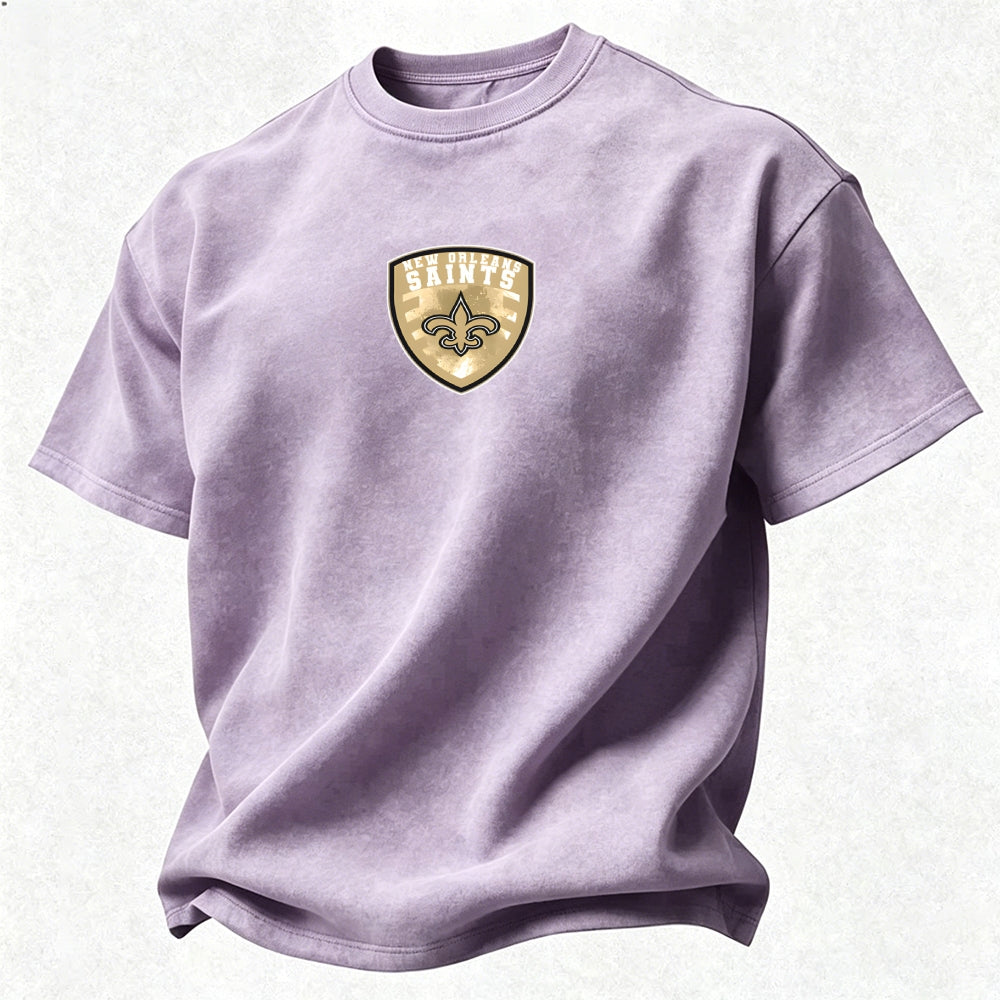 New Orleans Saints Printed Unisex 100% Pure Cotton Washed T-Shirt
