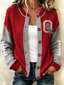 Women'S Football Printed Knitted Cardigan