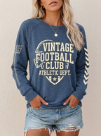 Women's Football Lover Vintage Club Helmet Printed Sweatshirt