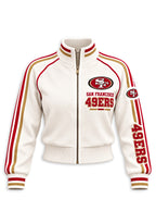 Women's San Francisco 49ers Cropped Zip Up Track Jacket