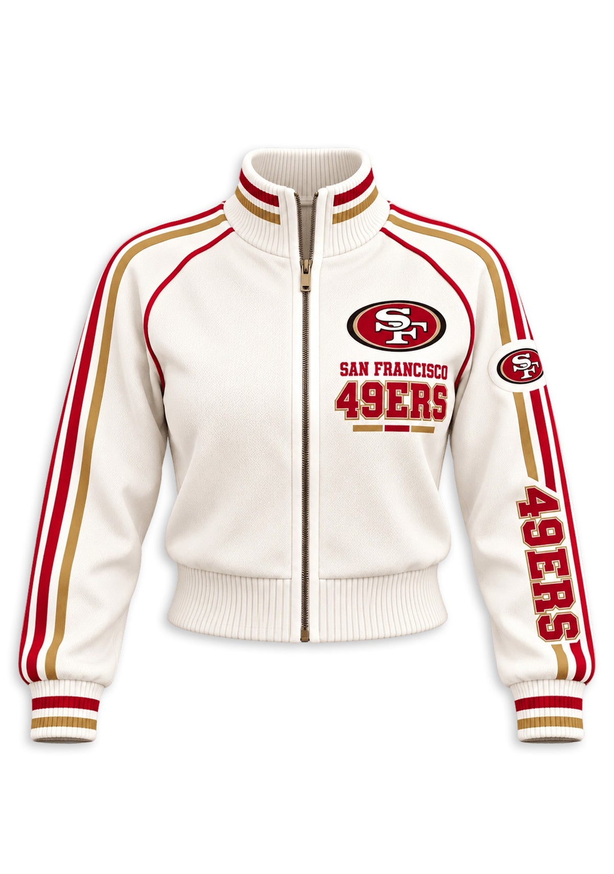 Women's San Francisco 49ers Cropped Zip Up Track Jacket