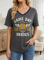 Women's Football Game Day Winged Ball 68 Printed Waffle Top