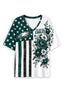 Women's Philadelphia Eagles American Flag Floral V-Neck T-Shirt