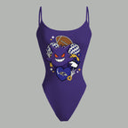 Baltimore Ravens X Pokémon Bodysuit  & Stretch Black Denim Shorts Two-Piece Set